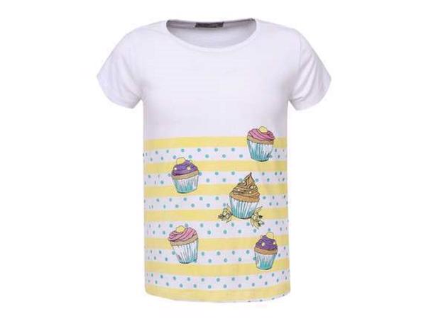Glo-Story cupcakes t-shirt geel 128