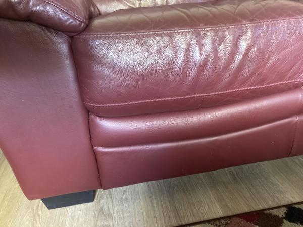 rood leren 3 zits bank