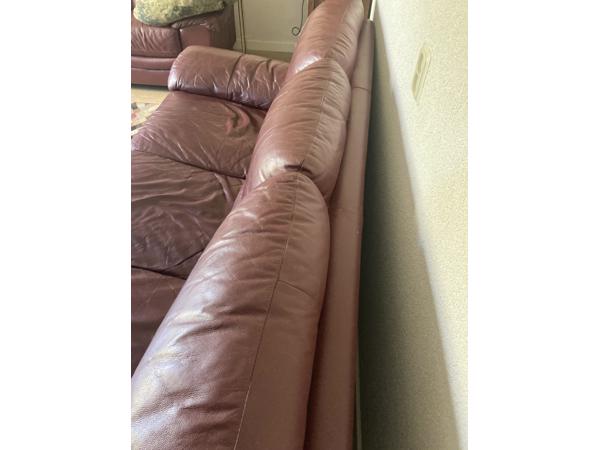 rood leren 3 zits bank