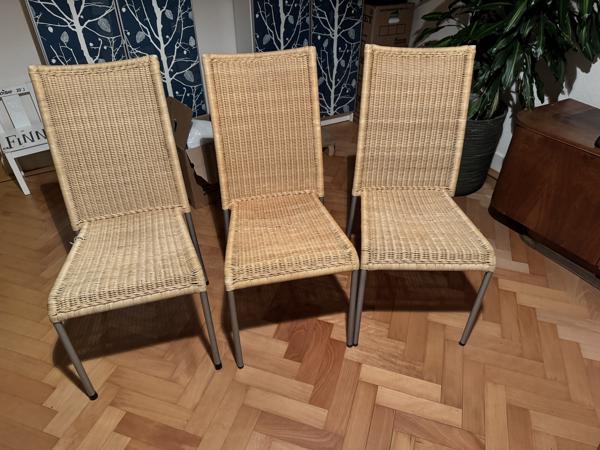 3 Rotan stoelen