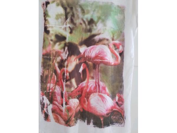 T-shirt met flamingo print . Maat 42