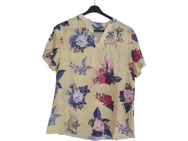 Metrofive bloemen shirt vhals geel XXL