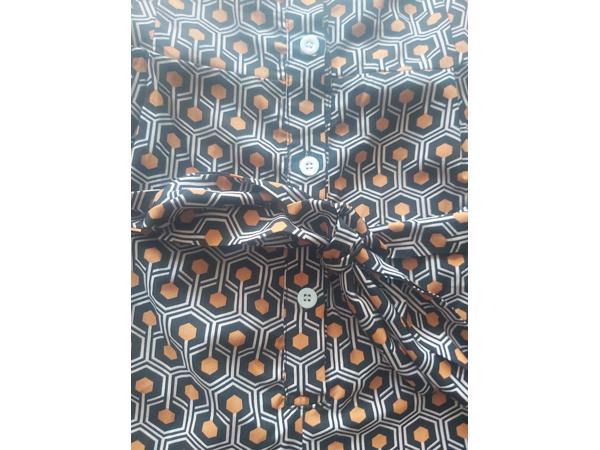 Shein jumpsuit print grijs oranje XL/44