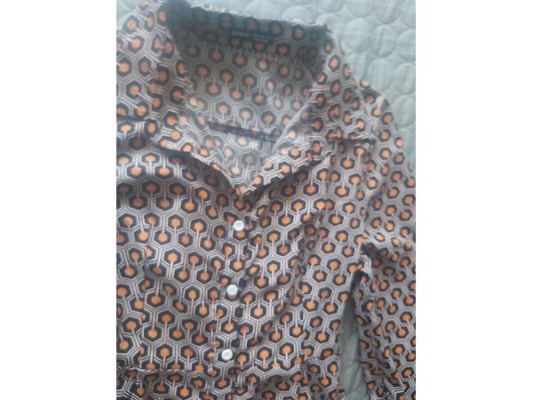 Shein jumpsuit print grijs oranje XL/44