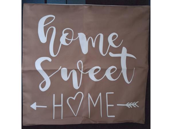 Set van 4 kussenhoezen bruin home sweet home 45x45cm