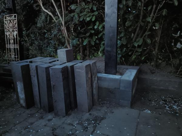 Stapelblokken tuin grijs 15x15x60 cm