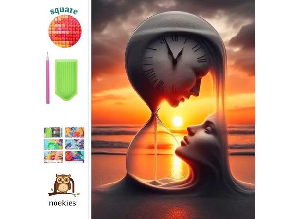 nr 36 Diamond Painting zandloper kunst 50x40cm (vierkant)