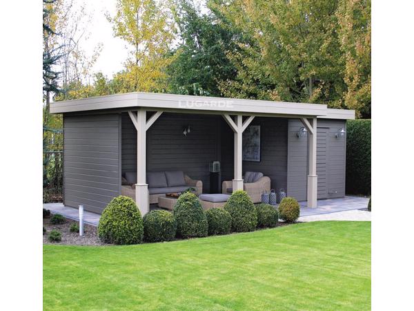 NIEUW Modern Tuinhuis PR25 met overkapping