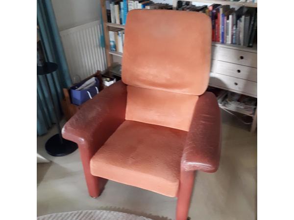 Leren fauteuil, in standen te zetten