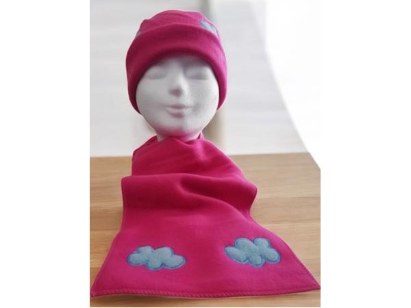 Winter fleece set kinderen roze one size