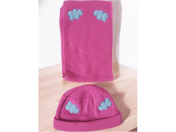 Winter fleece set kinderen roze one size