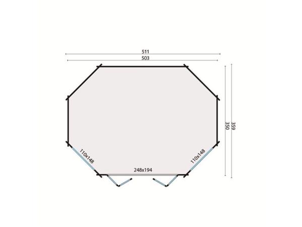 Blokhut - Tuinhuis Gudrun | 44 mm | vuren onbehandeld