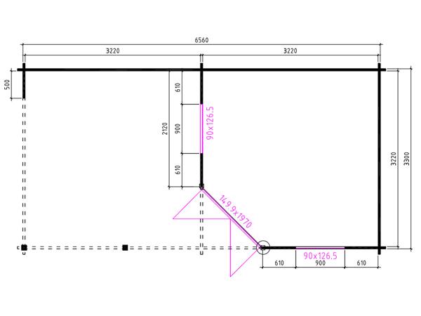 Nieuw Blokhut 3555Z met overkapping