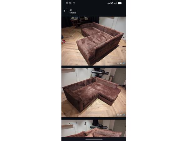 Bruine bank polyester fluweel