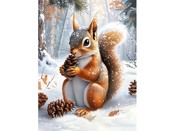 nr 41 Diamond Painting Eekhoorn 50x40cm (vierkant)