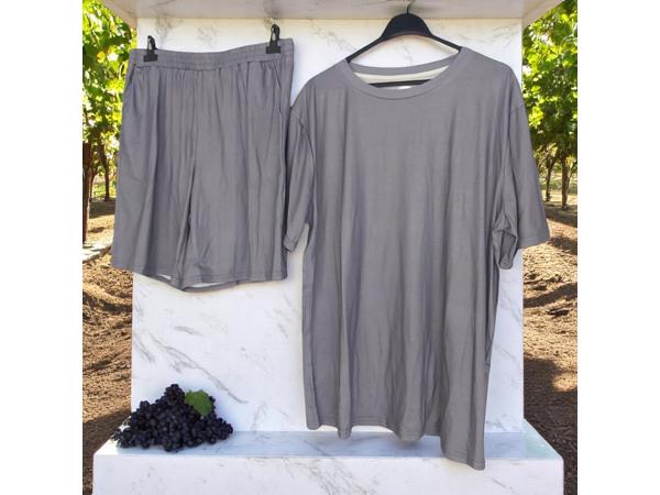 2 delig heren zomer set grijs XXXL