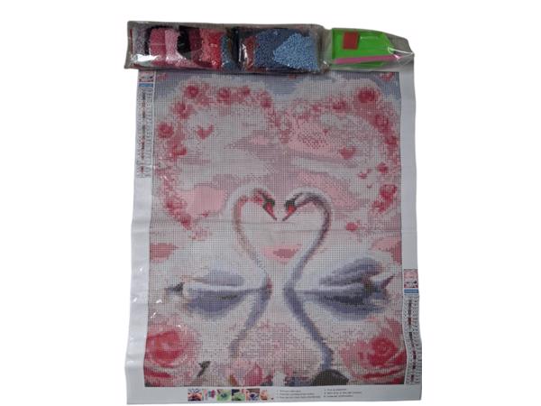 nr 48 Diamond Painting Zwanen 50x40cm (vierkant)