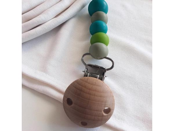 Speenkoord dino turquoise khaki