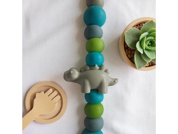 Speenkoord dino turquoise khaki