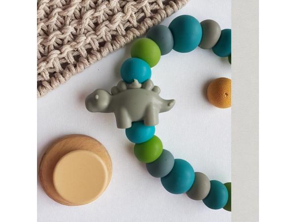 Speenkoord dino turquoise khaki