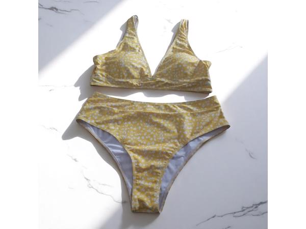 Bikini geel wit bloemetjes XL