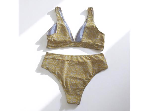 Bikini geel wit bloemetjes XL