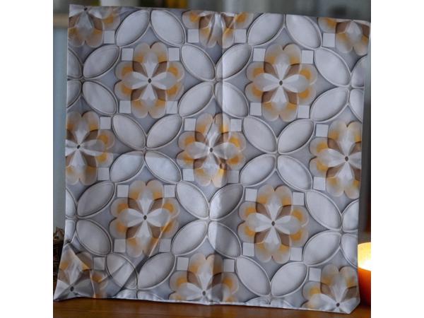 Set van 4 kussenhoezen grijs wit goud 40x40cm