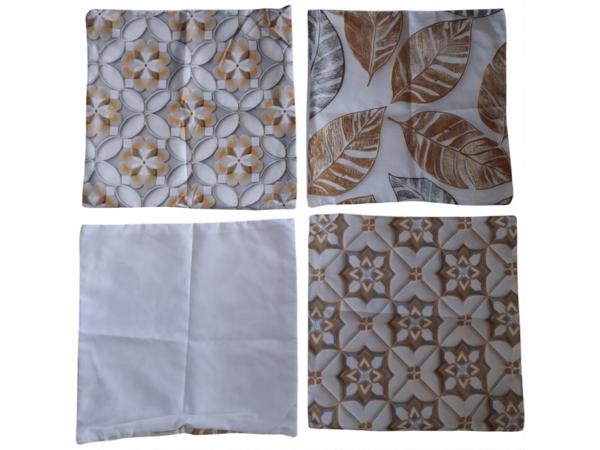 Set van 4 kussenhoezen grijs wit goud 40x40cm