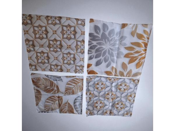 Set van 4 kussenhoezen grijs wit goud 40x40cm