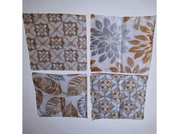 Set van 4 kussenhoezen grijs wit goud 40x40cm