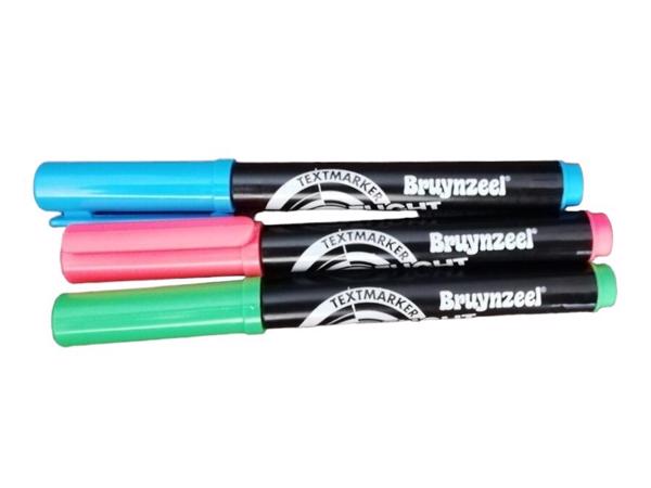 set van 3 x Bruynzeel textmarkers