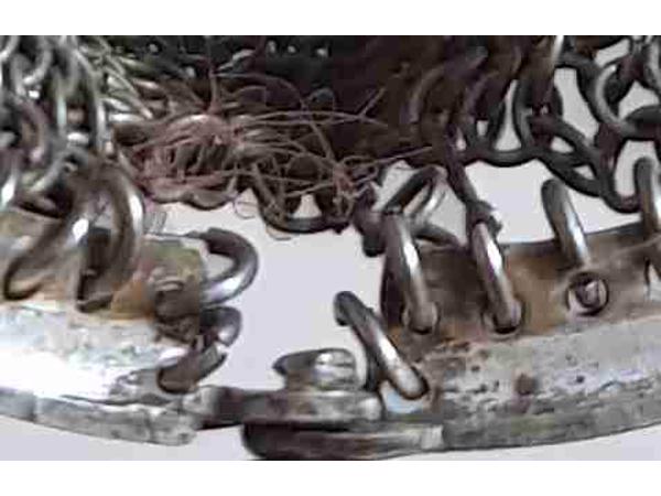 Antiek maliënkolder portemonnee mesh metaal zeldzame vondst