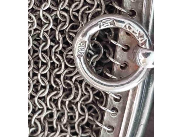 Antiek maliënkolder portemonnee mesh metaal zeldzame vondst