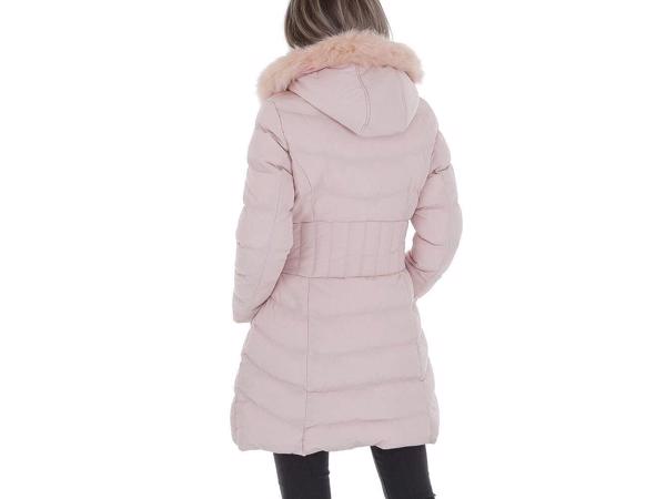 Ature winterjas roze goud met roze bontkraag S met mankement