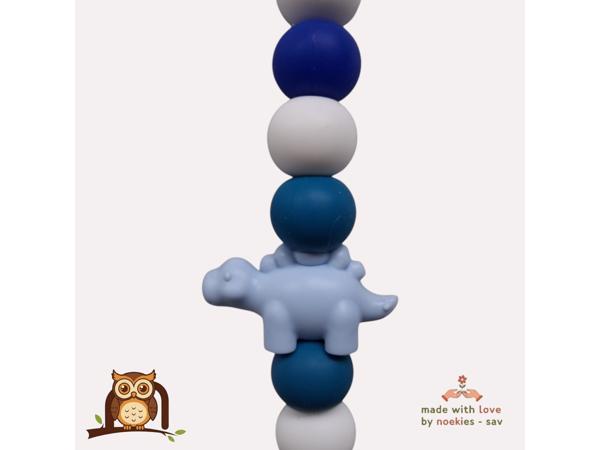 nr 18 noekies Speenkoord Dino blauw lichtblauw