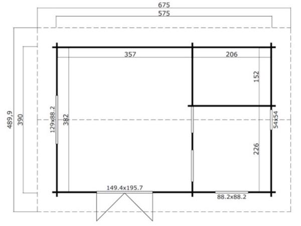 Blokhut Caroline 575x390 Onbehandeld vuren