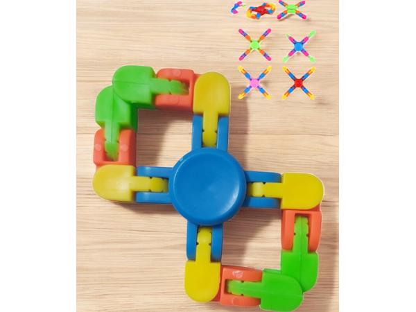 Flexibele Fidget Spinner blauw meerkleurig