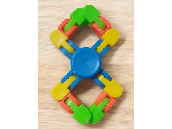 Flexibele Fidget Spinner blauw meerkleurig