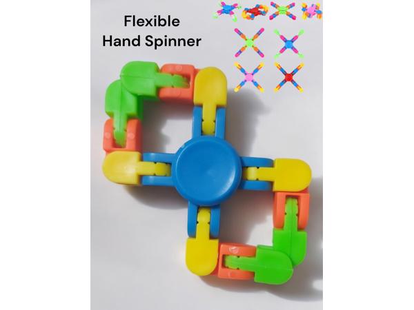 Flexibele Fidget Spinner blauw meerkleurig