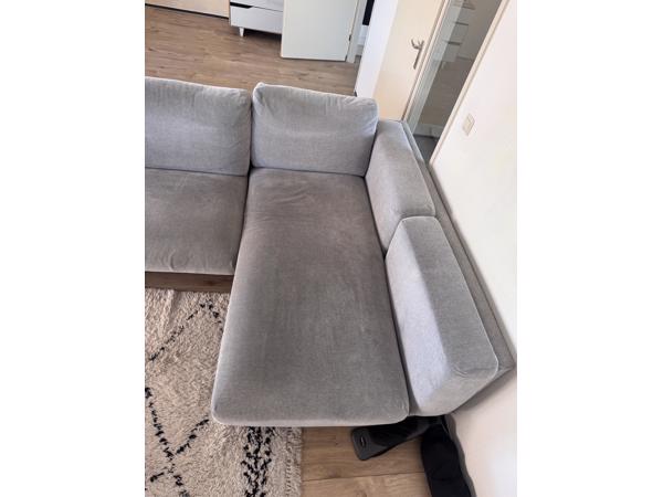 IKEA Nockeby 3-Zitsbank met chaise longue grijs