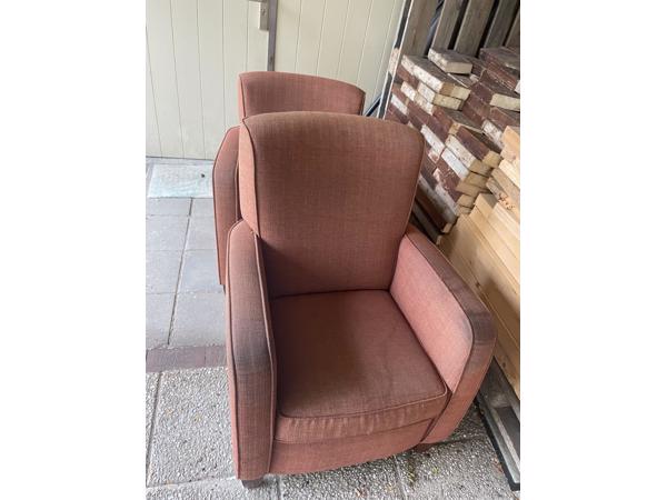 2 rode fauteuils stoelen