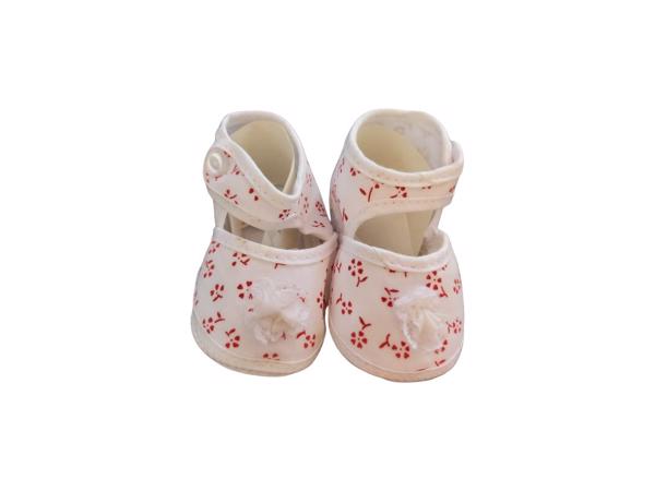 Junior Joy Babyschoenen Newborn Wit Met Rode Bloemetjes