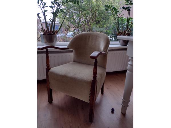 Lichtgroene vintage fauteuil