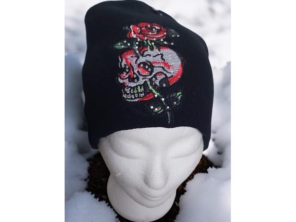 Skull muts roses glitter one size