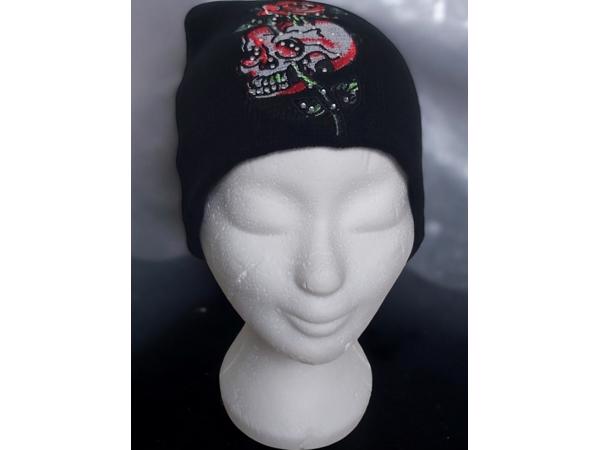 Skull muts roses glitter one size