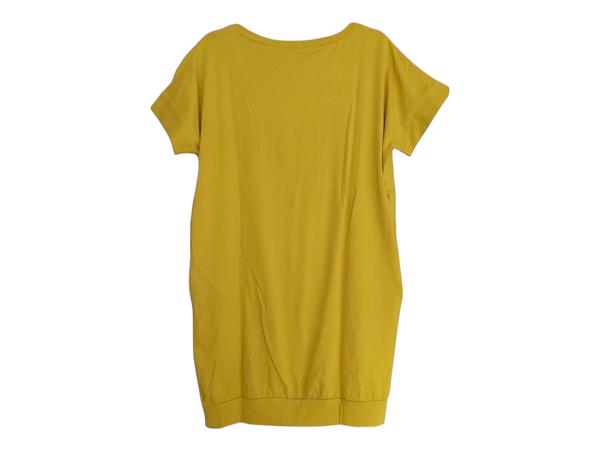 Shirt jurk Unhappy honden opdruk geel S