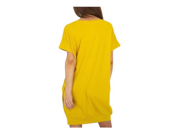 Shirt jurk Unhappy honden opdruk geel S