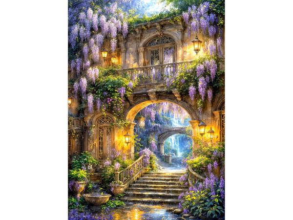 nr 72 Diamond Painting sprookjes stad 50x40cm (vierkant)