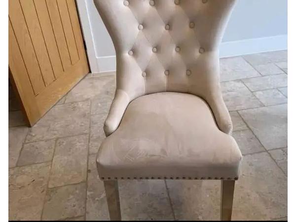 Marble dining table and 8 chairs