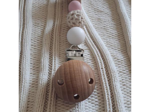 Gepersonaliseerde naam speen koord beertje lichtroze